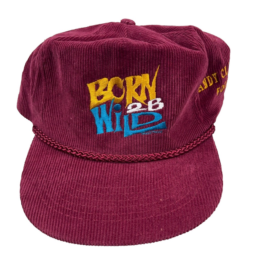 Vintage Ford Trucker Hat Cap Snap Back Maroon Rope Born To Be Wild 90s Trucks